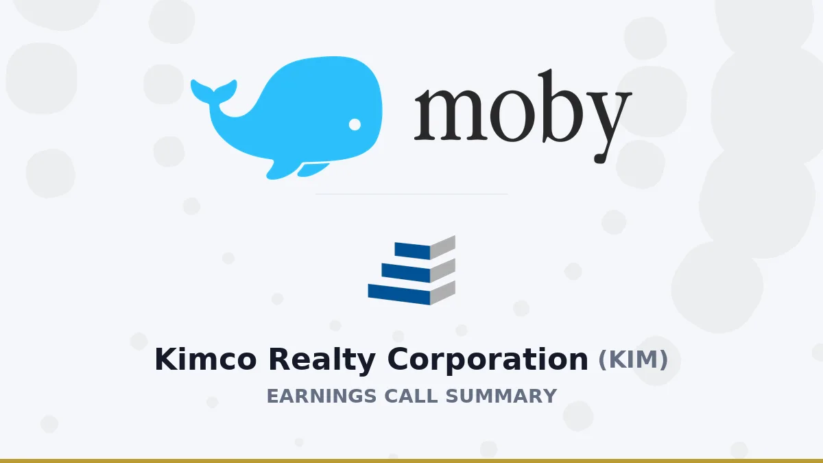 Kimco Realty Corporation Q2 2026 Earnings Call Summary