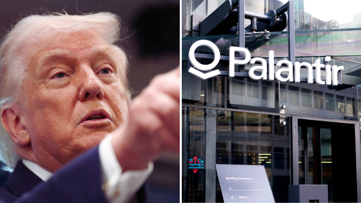 Trump name-drops Palantir by ticker symbol, 1st president to hype a stock. It surged $10B in minutes amid a 16% freefall