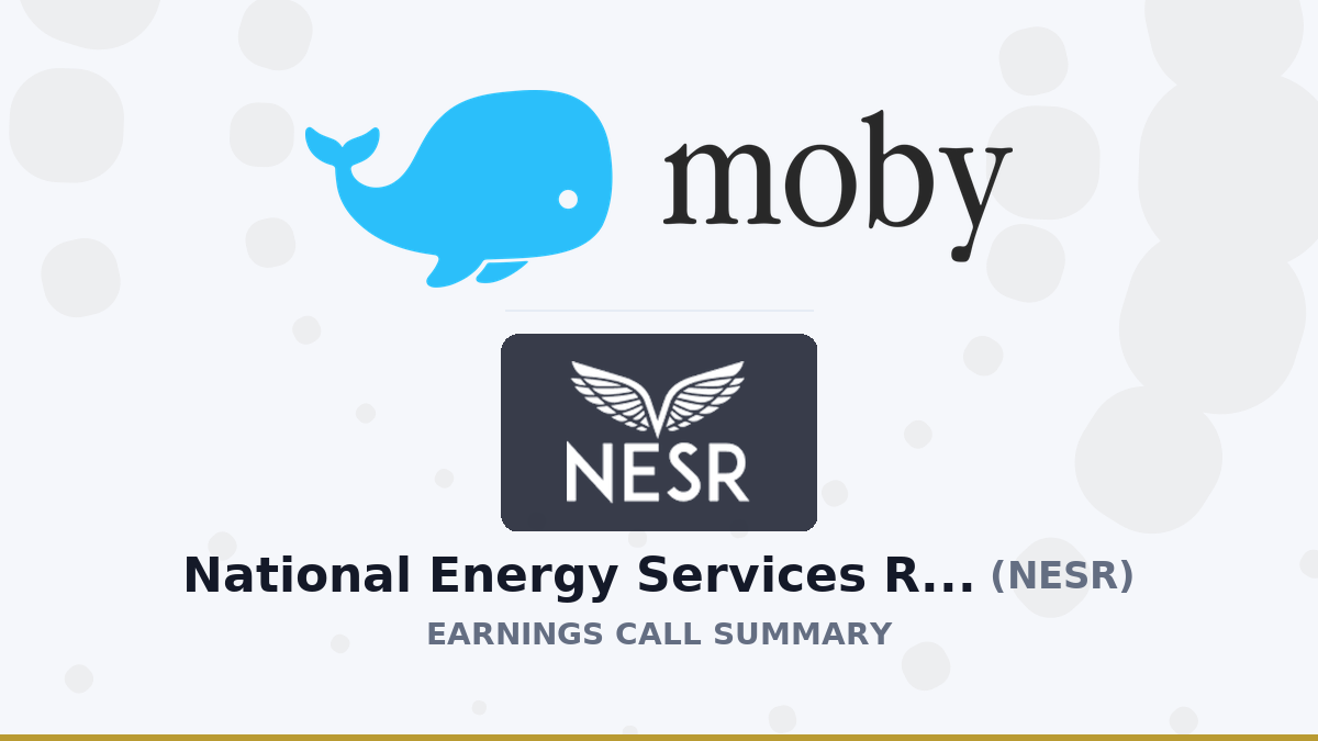National Energy Services Reunited Corp. Q1 2026 Earnings Call Summary