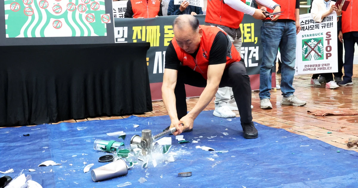 Starbucks struggles to quell outrage over ‘Tank Day’ campaign that evoked massacre in South Korea