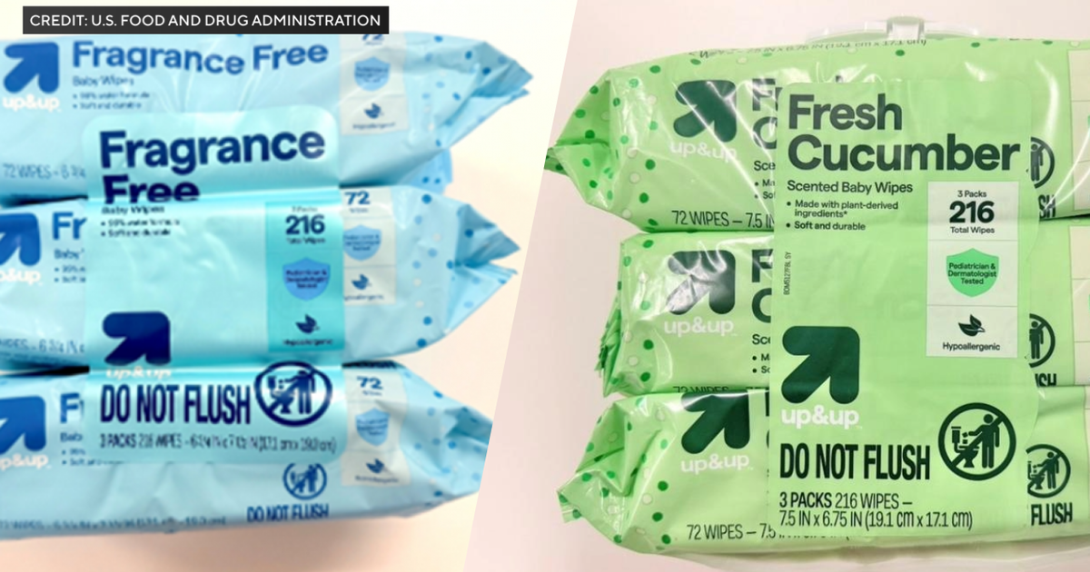 Target voluntarily recalling 2 types of baby wipes over contamination concerns - CBS News